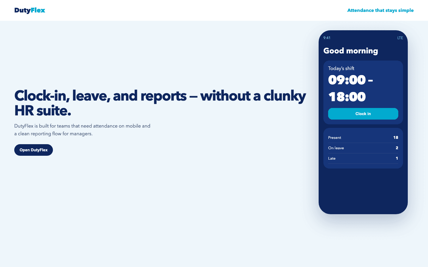 DutyFlex attendance app